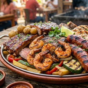 Parrillada mixta con camarones